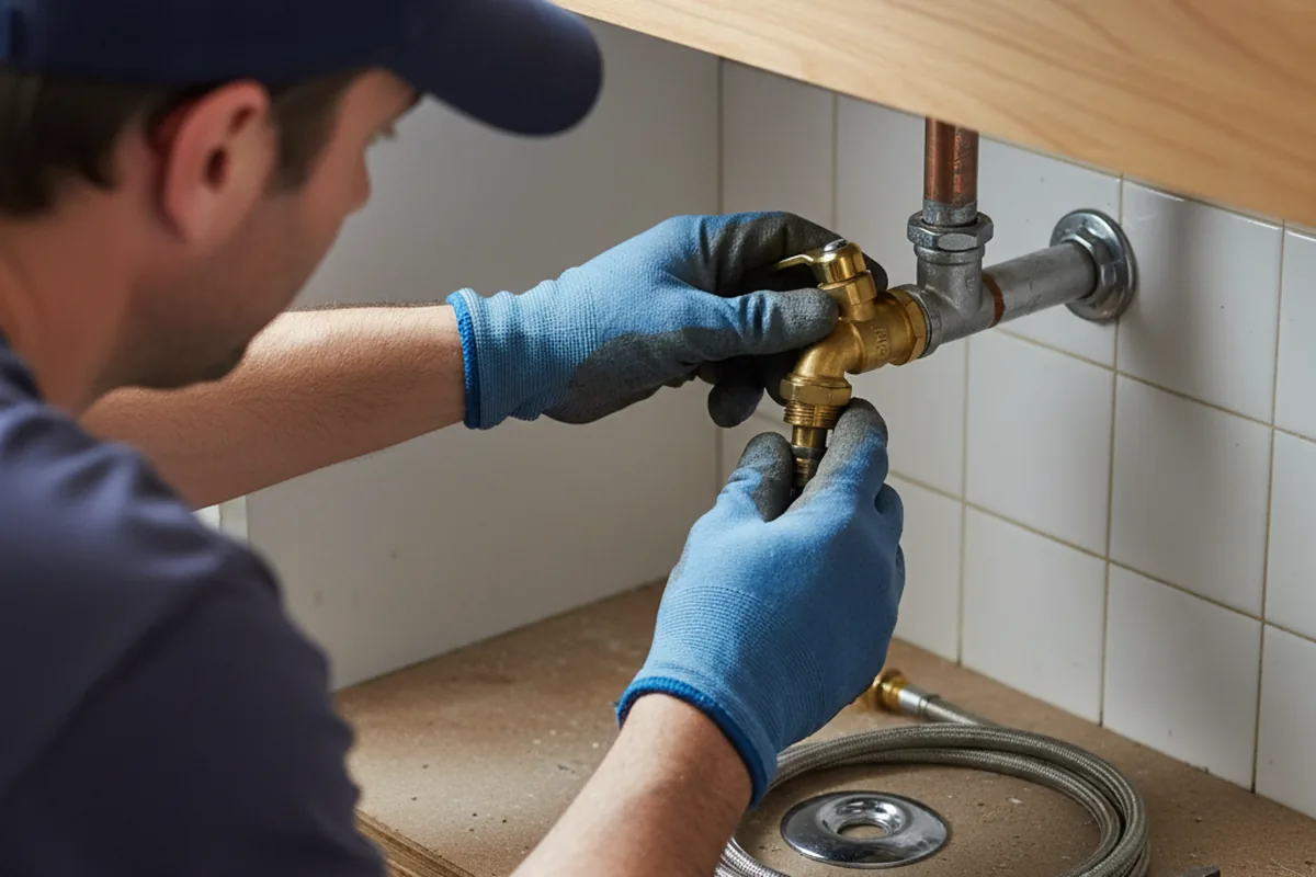 Shutoff valve and fitting work during Faucet and Fixture Repair in Curtis